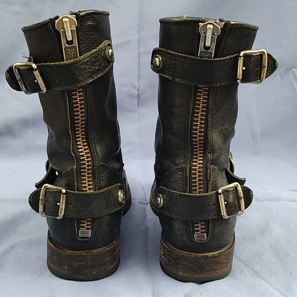 FRYE leather grungy original biker boots